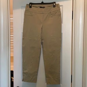 Khaki stretchy crop pant